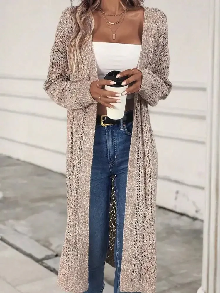 Women's Open-Front Cardigan with Side Slits - Image 2