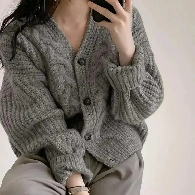 Women's Oversized Cable Knit Cardigan - Image 2