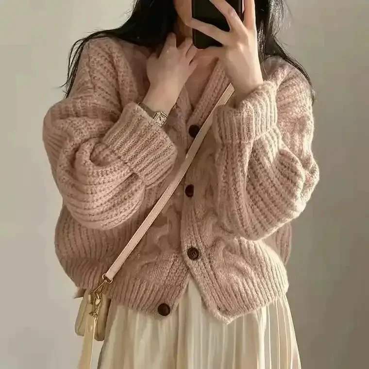 Women's Oversized Cable Knit Cardigan - Image 3