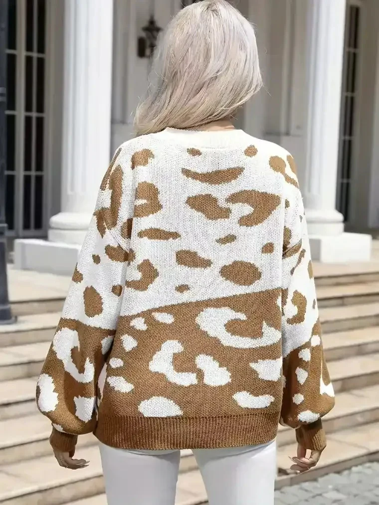 Women's Oversized Colour-Block Sweater - Image 4