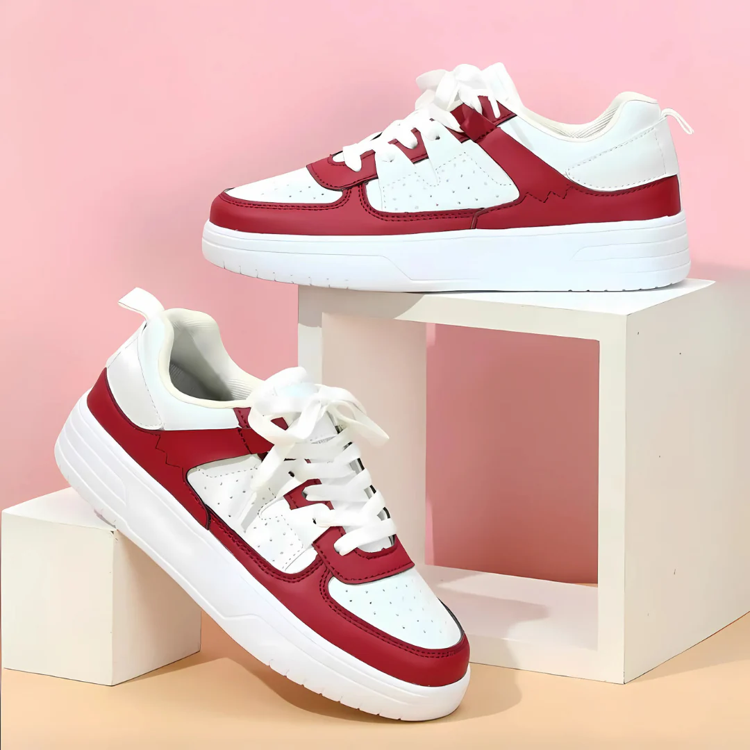 Women's Platform Sneakers with Color Block Panels and Lace-Up - Image 10