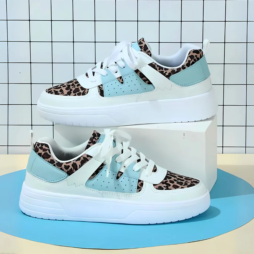 Women's Platform Sneakers with Color Block Panels and Lace-Up - Image 8