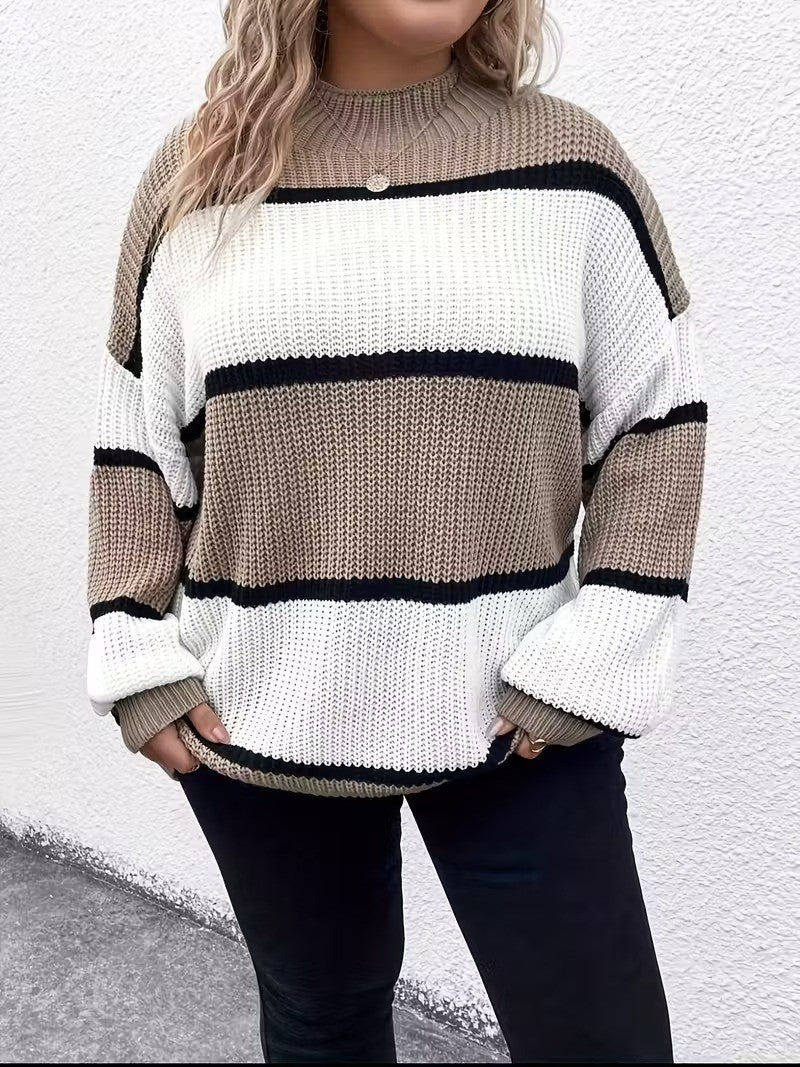 Women's Plus-Size Colour-Block Sweater - Image 3