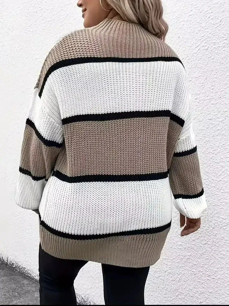 Women's Plus-Size Colour-Block Sweater - Image 4