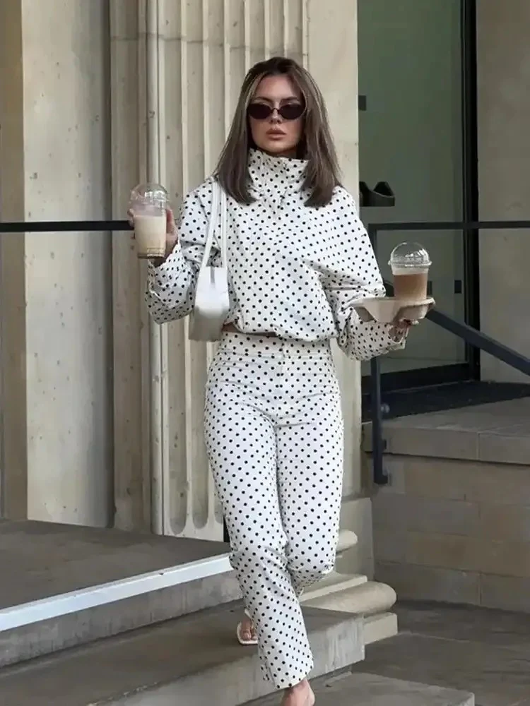 Women's Polka Dot Cropped Jacket - Image 2