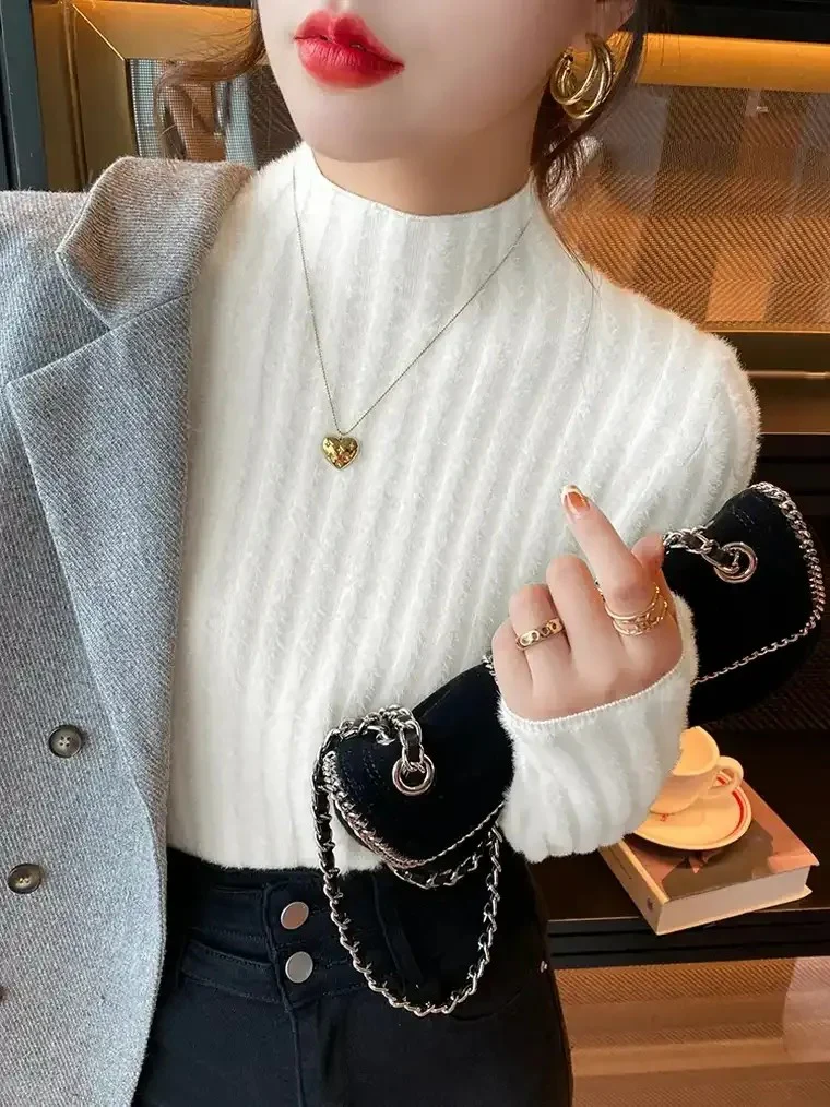 Women's Ribbed High-Neck Sweater - Image 4