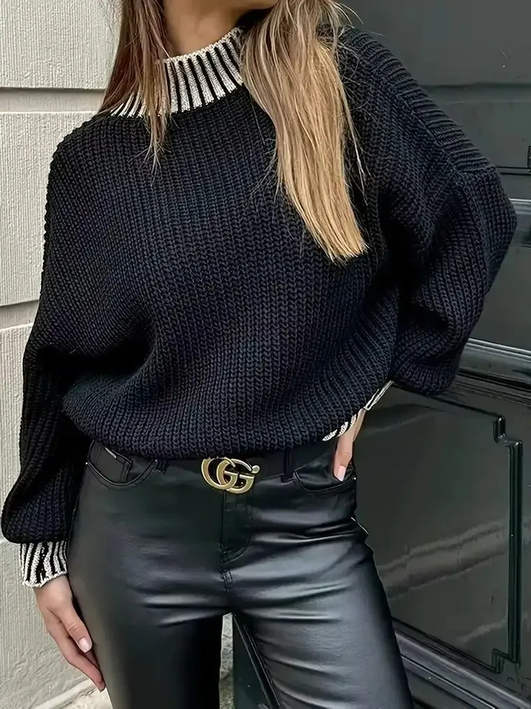 Women's Ribbed Mock Neck Sweater - Image 2
