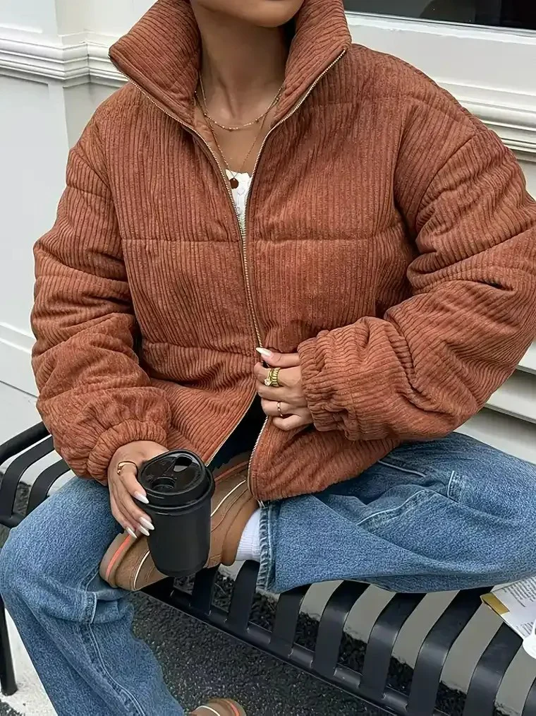 Women's Ribbed Puffer Jacket
