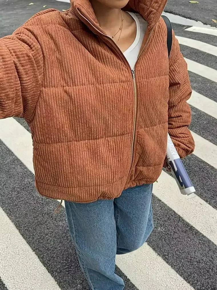 Women's Ribbed Puffer Jacket - Image 5