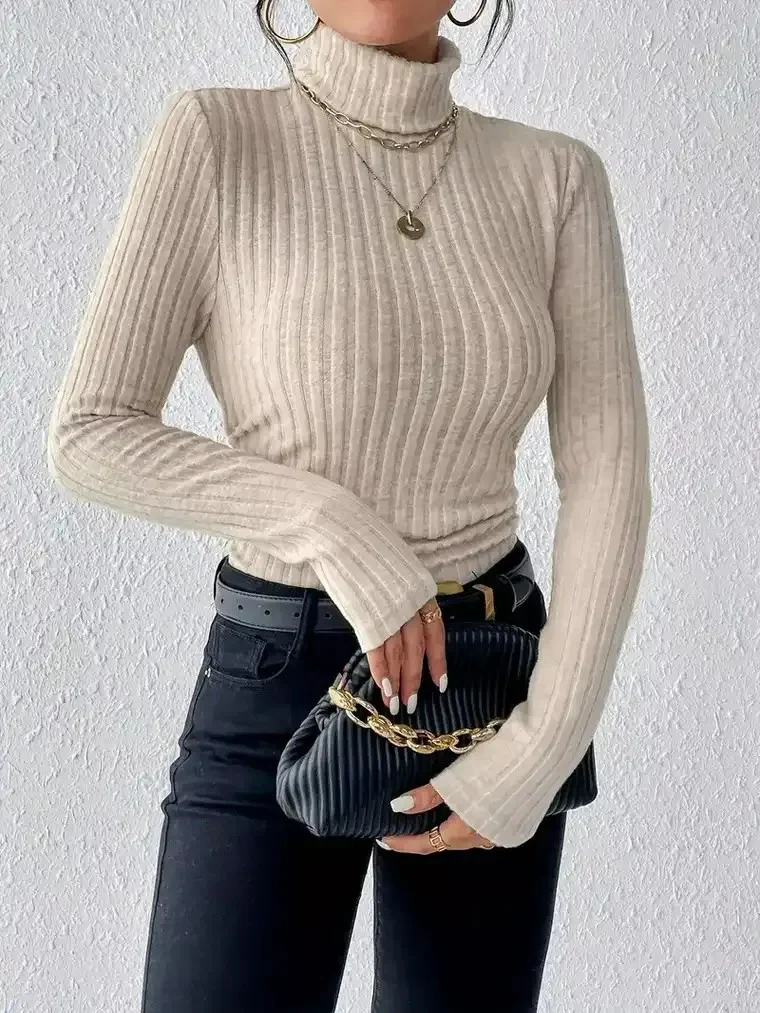 Women's Ribbed Turtleneck Sweater - Image 5