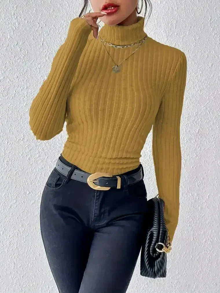 Women's Ribbed Turtleneck Sweater - Image 6