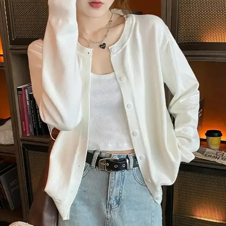 Women's Single-Breasted Button-Front Cardigan - Image 2