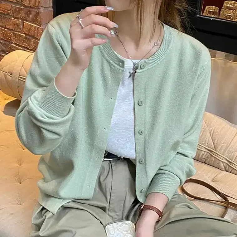 Women's Single-Breasted Button-Front Cardigan - Image 3