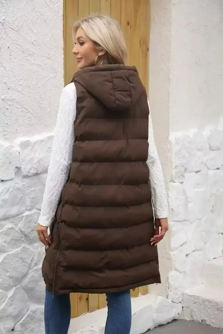 Women's Sleeveless Hooded Puffer Vest - Image 3