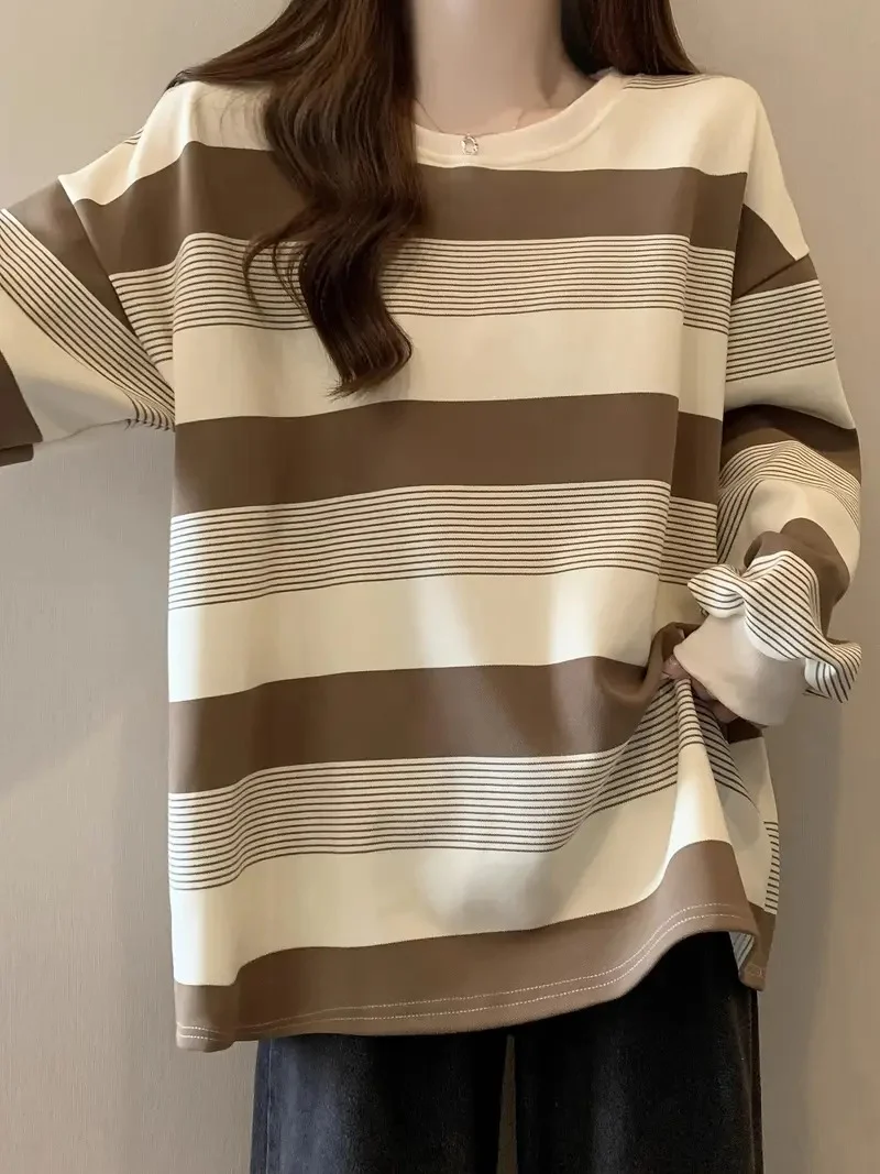 Women's Striped Long Sleeves Knit Sweater - Image 3
