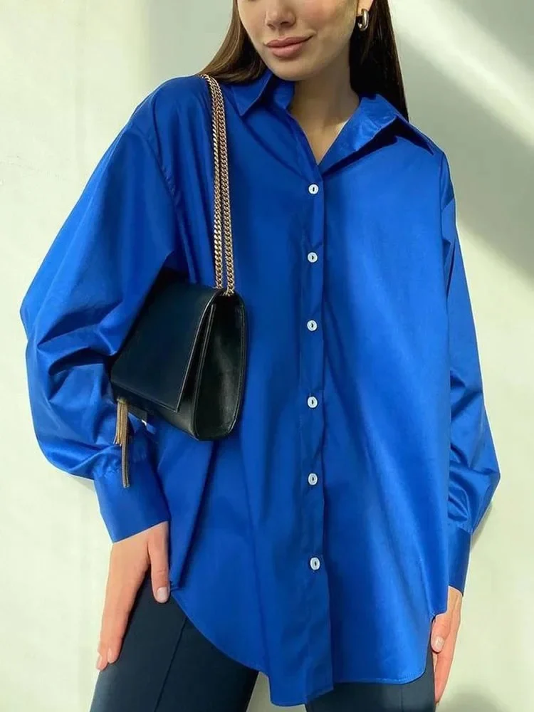 Women's Summer Blouse with Buttons and Long Sleeves - Image 3