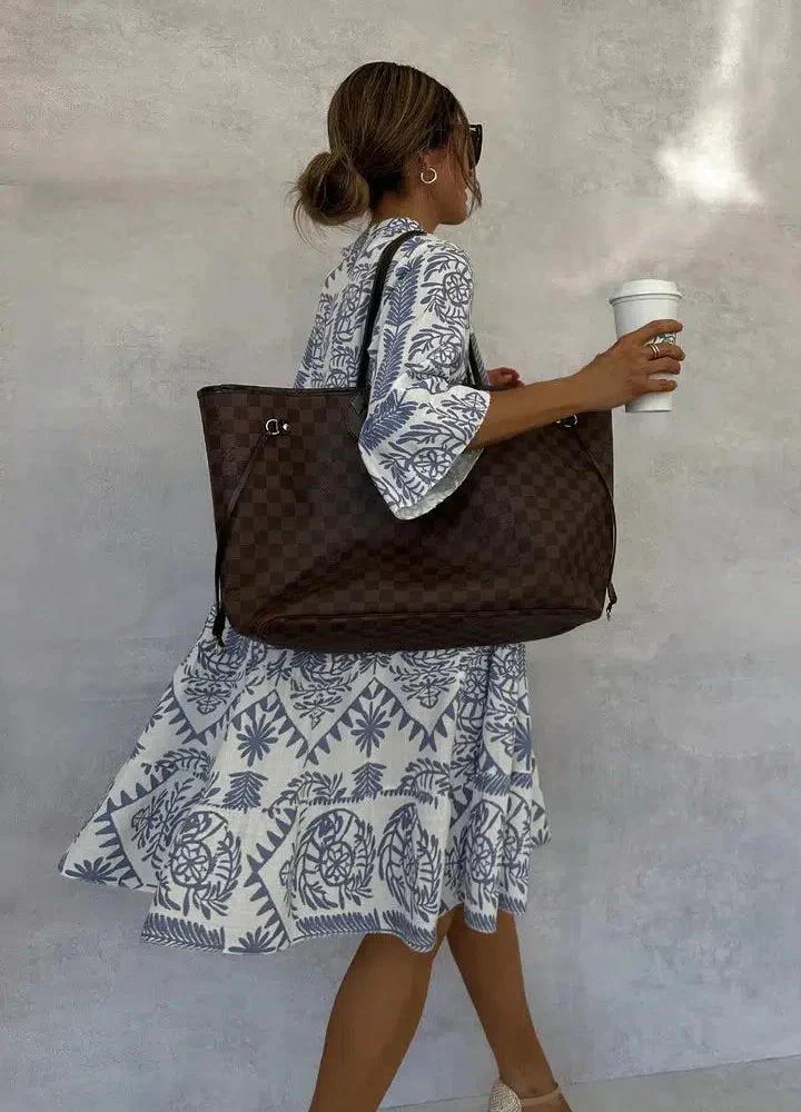 Women's Summer Boho Print Midi Dress with V-neck - Image 3