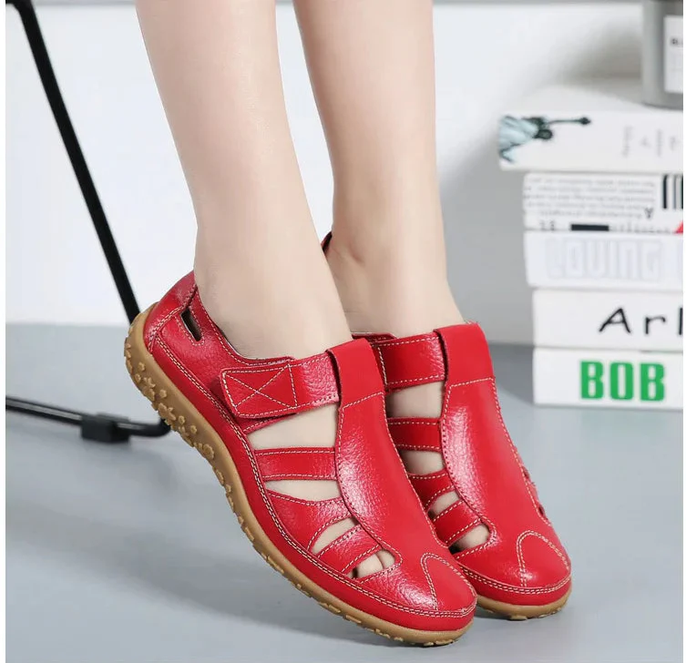 Women's Summer Closed-Toe Sandals with Hook-and-Loop Strap - Image 4
