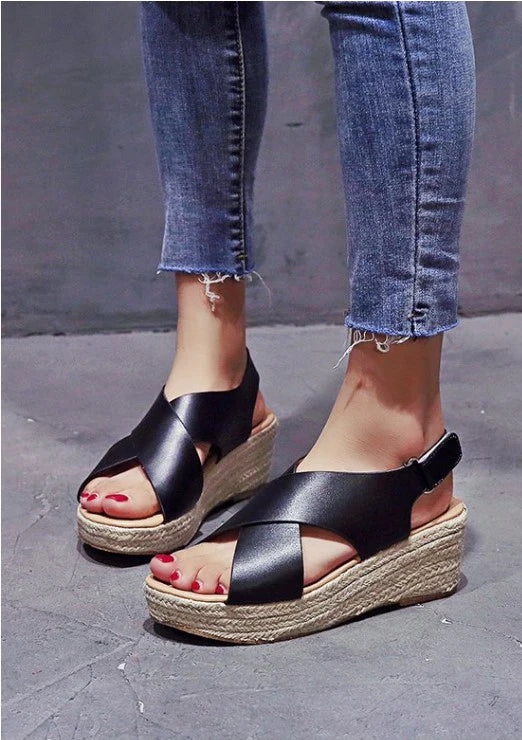 Women's Summer Espadrille Sandals with Criss-cross Style - Image 2
