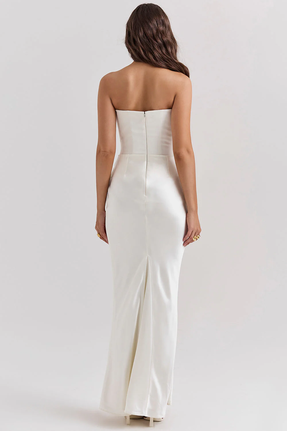 Women's Summer Formal Dress with Draped Hip Detail and Strapless - Image 13