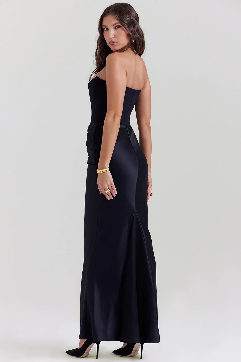 Women's Summer Formal Dress with Draped Hip Detail and Strapless - Image 20