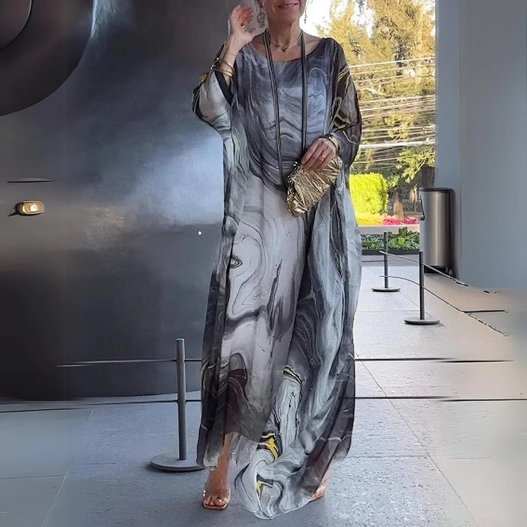 Women's Summer Kaftan Dress with Sheer Style and Printed - Image 2