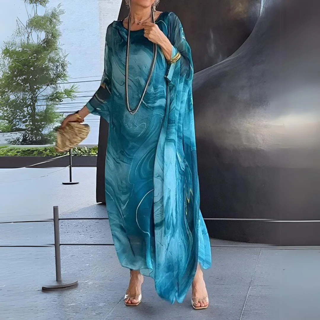 Women's Summer Kaftan Dress with Sheer Style and Printed - Image 3