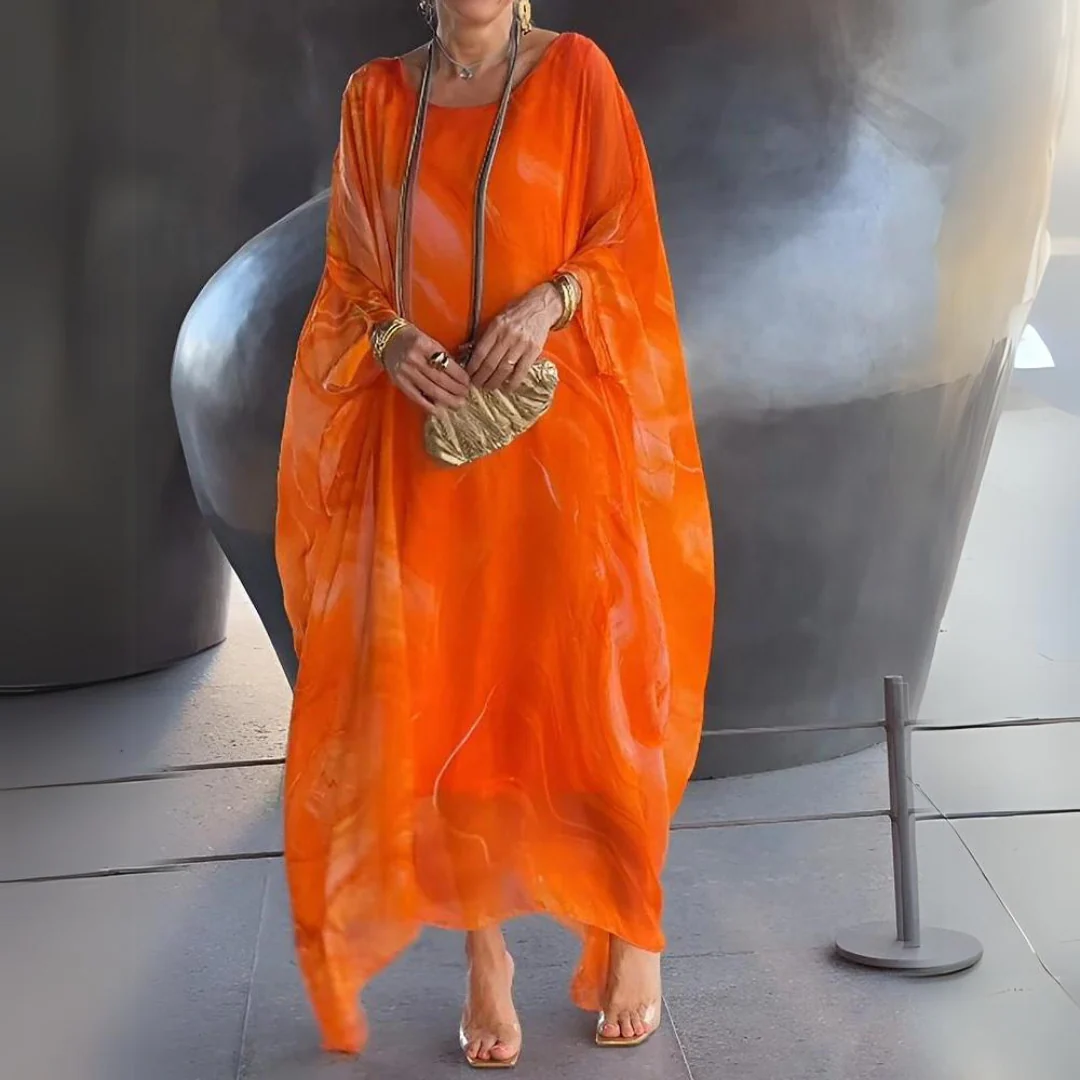 Women's Summer Kaftan Dress with Sheer Style and Printed - Image 4