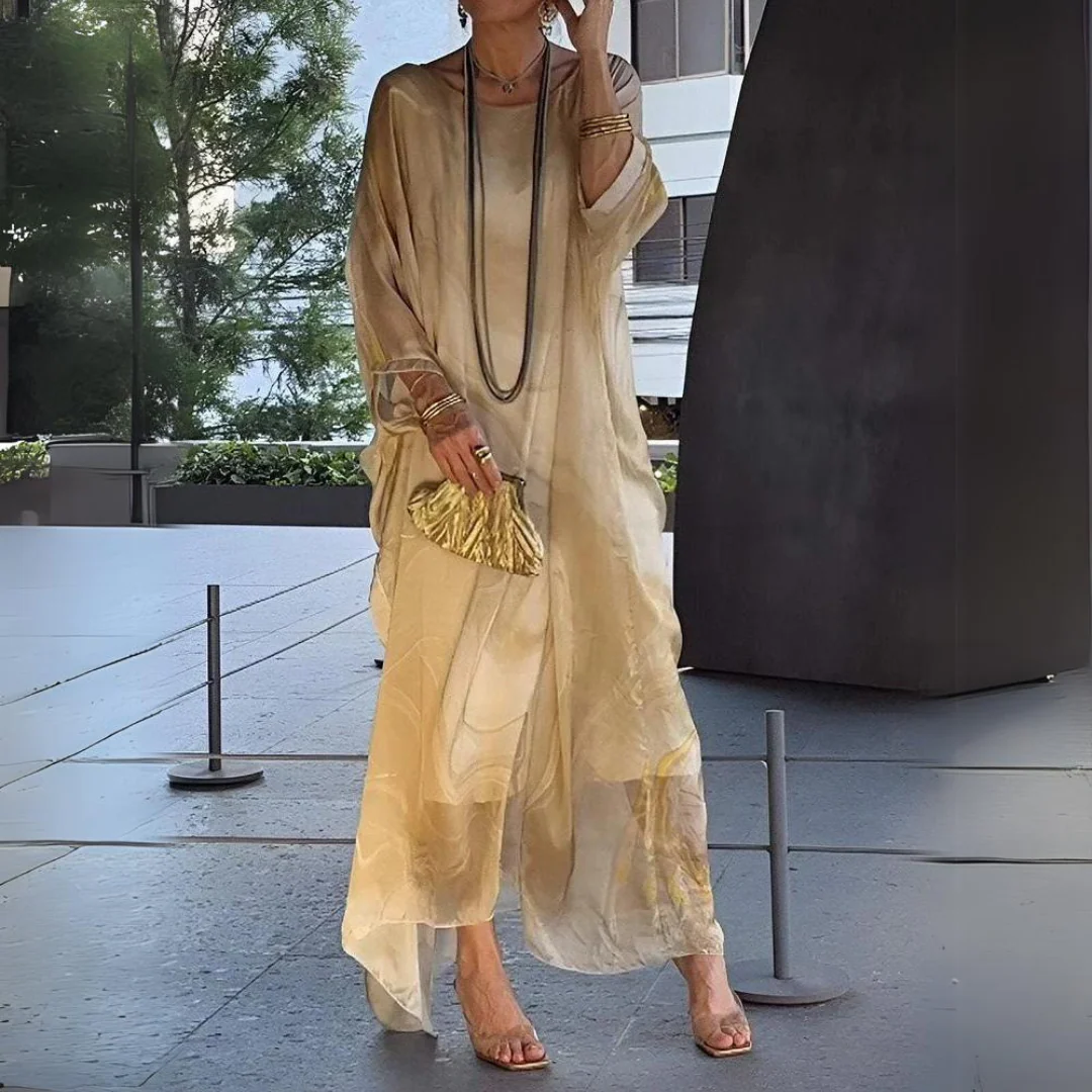 Women's Summer Kaftan Dress with Sheer Style and Printed - Image 5