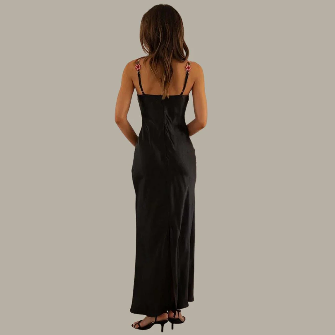 Women's Summer Maxi Dress with Floral Line and Sleeveless - Image 14