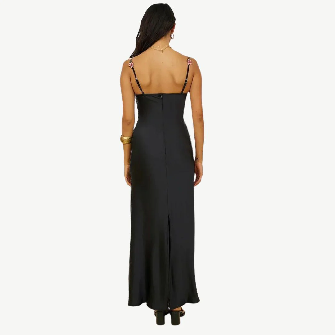 Women's Summer Maxi Dress with Floral Line and Sleeveless - Image 16