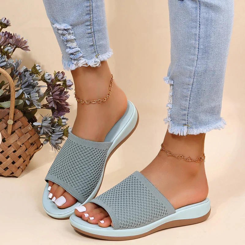 Women's Summer Mesh Slip-on Sandals with Open Toe Style - Image 4