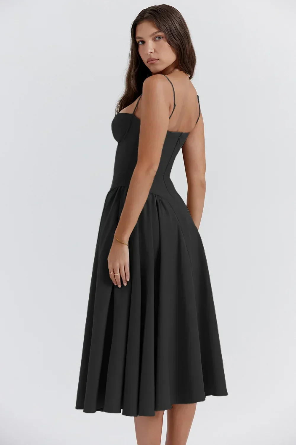 Women's Summer Midi Dress with Gathered Full Skirt and Sleeveless - Image 14