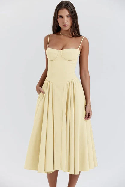 Women's Summer Midi Dress with Gathered Full Skirt and Sleeveless - Image 16