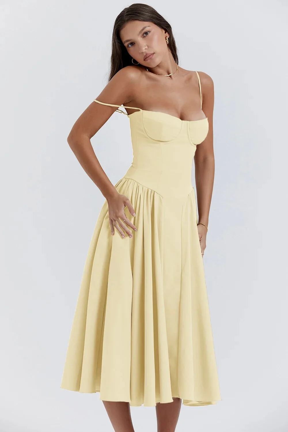 Women's Summer Midi Dress with Gathered Full Skirt and Sleeveless - Image 17