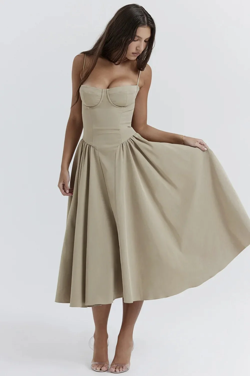Women's Summer Midi Dress with Gathered Full Skirt and Sleeveless - Image 26
