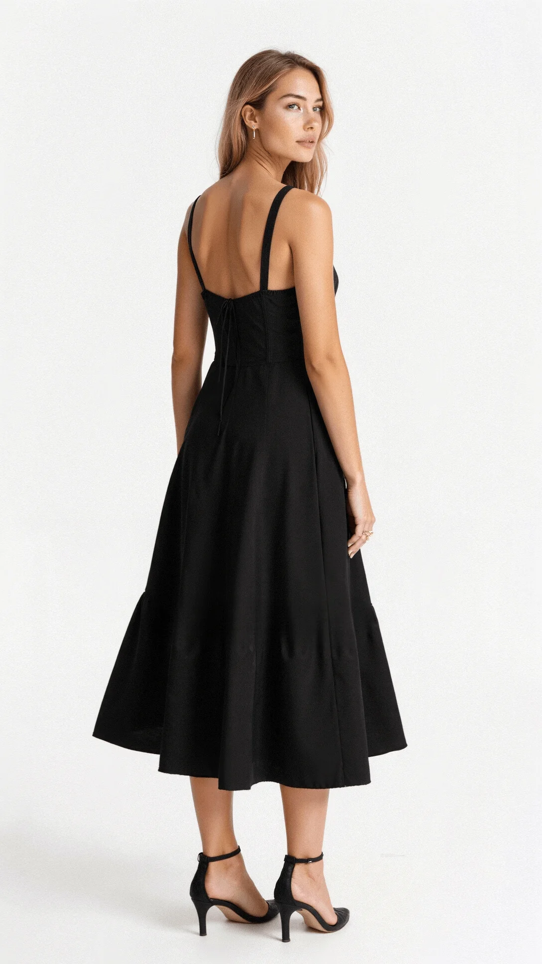 Women's Summer Midi Dress with Sleeveless and Drawstring - Image 10