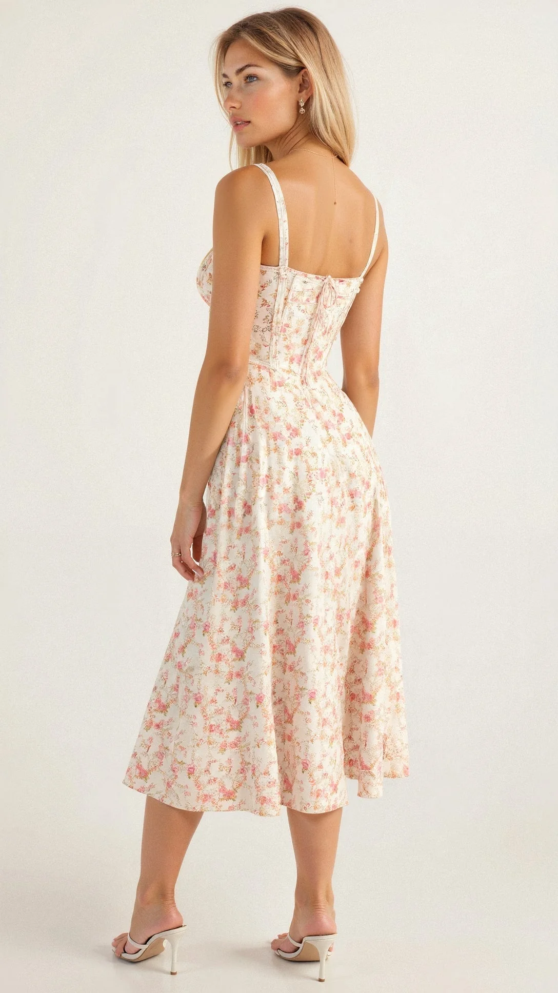 Women's Summer Midi Dress with Sleeveless and Drawstring - Image 11