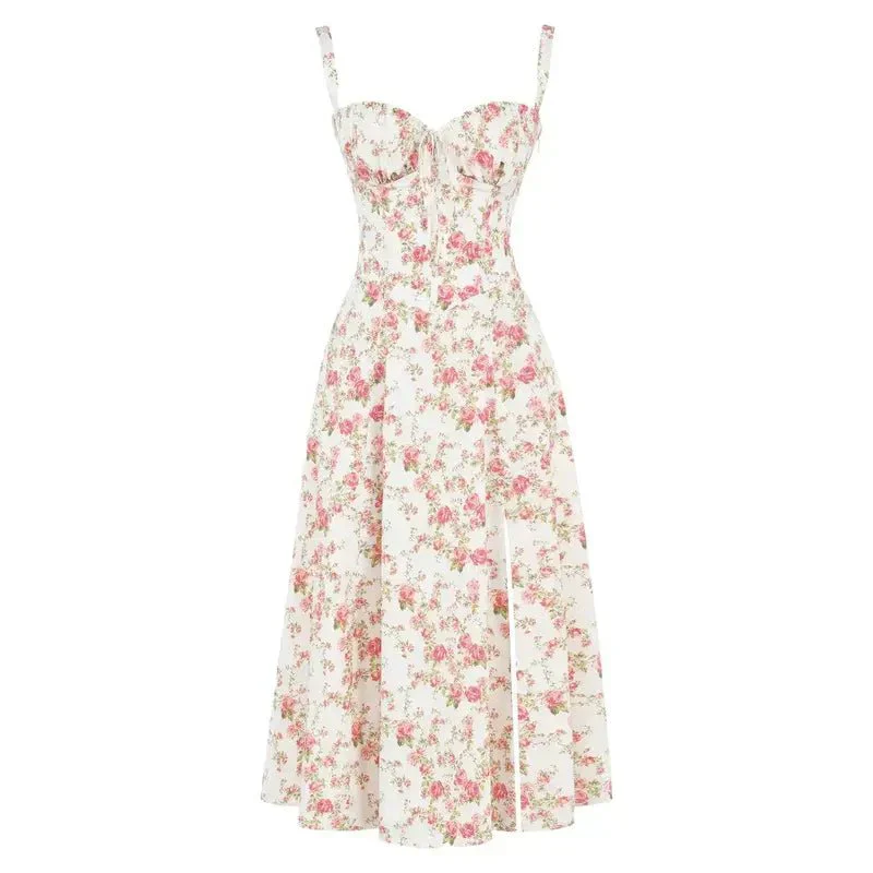 Women's Summer Midi Dress with Sleeveless and Drawstring - Image 19