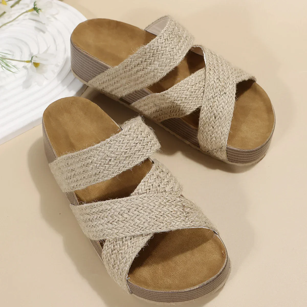 Women's Summer Platform Sandals with Criss-cross Style - Image 6