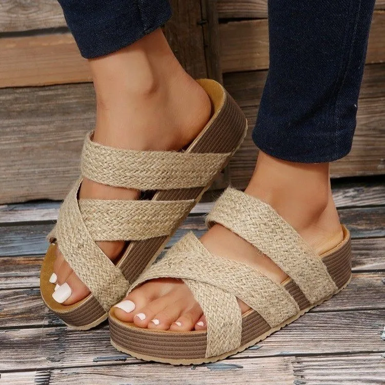 Women's Summer Platform Sandals with Criss-cross Style - Image 7