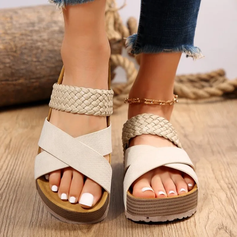 Women's Summer Platform Sandals with Criss-cross Style - Image 8