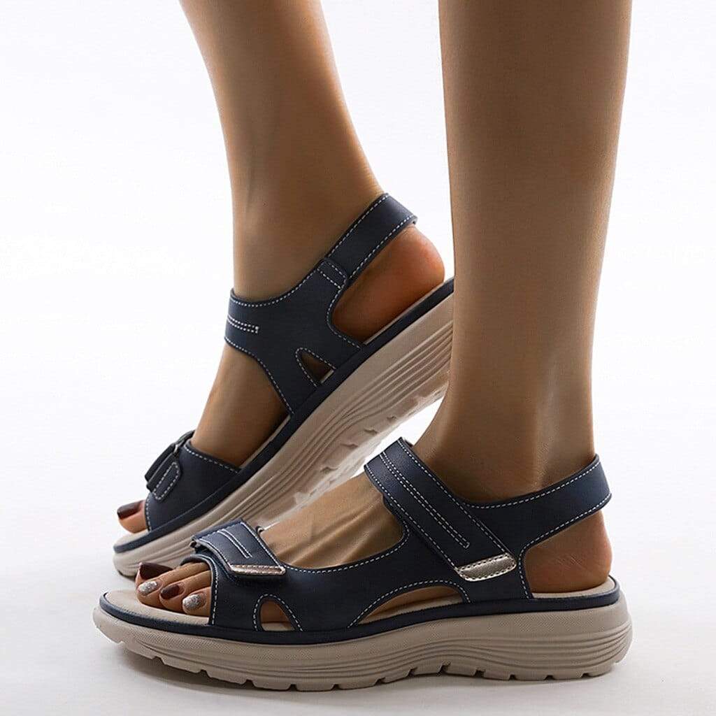 Women's Summer Platform Sandals with Open-toe and Hook-and-Loop Style - Image 2