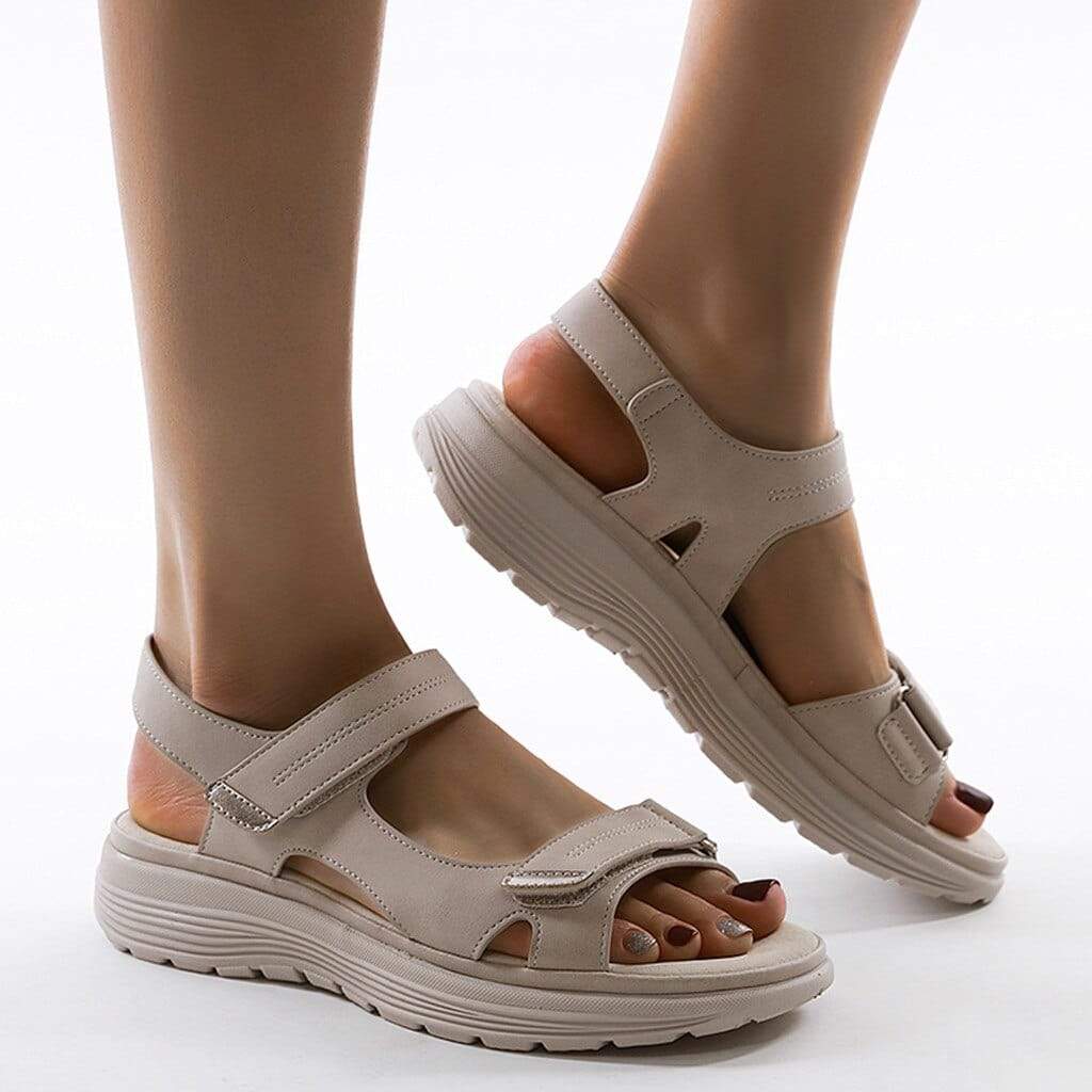 Women's Summer Platform Sandals with Open-toe and Hook-and-Loop Style - Image 3