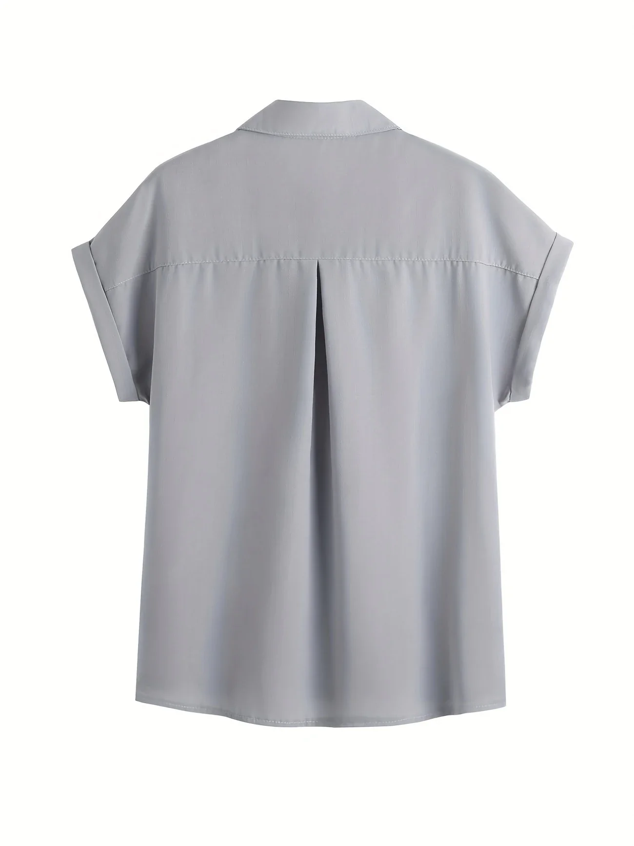 Women's Summer Short Sleeve Blouse with Buttons and Chest Pocket - Image 4