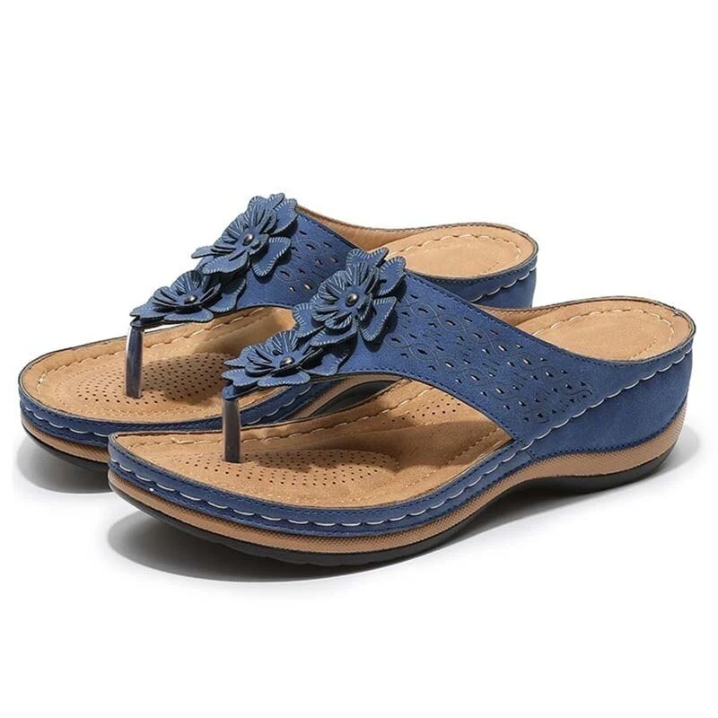 Women's Summer Slip-on Sandals with Floral Details and Cut-outs - Image 10