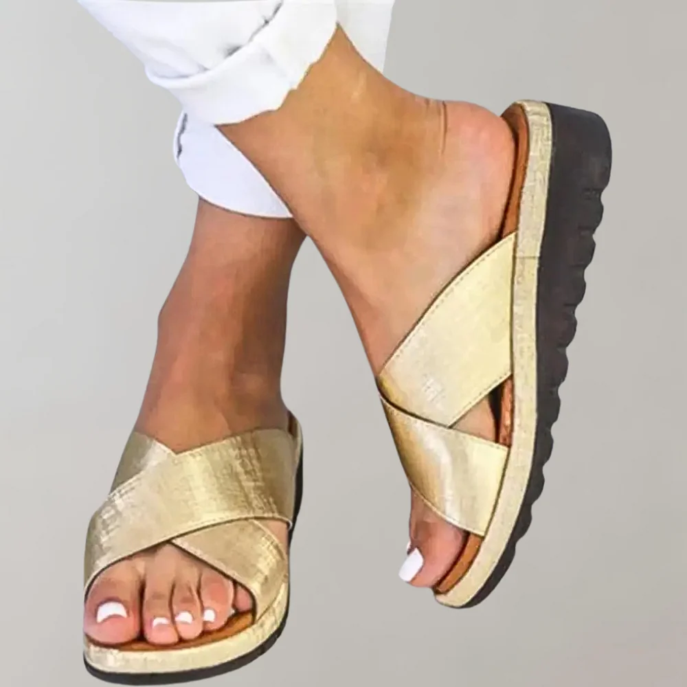 Women's Summer Slip-on Sandals with Open-toe and Criss-cross Style - Image 6