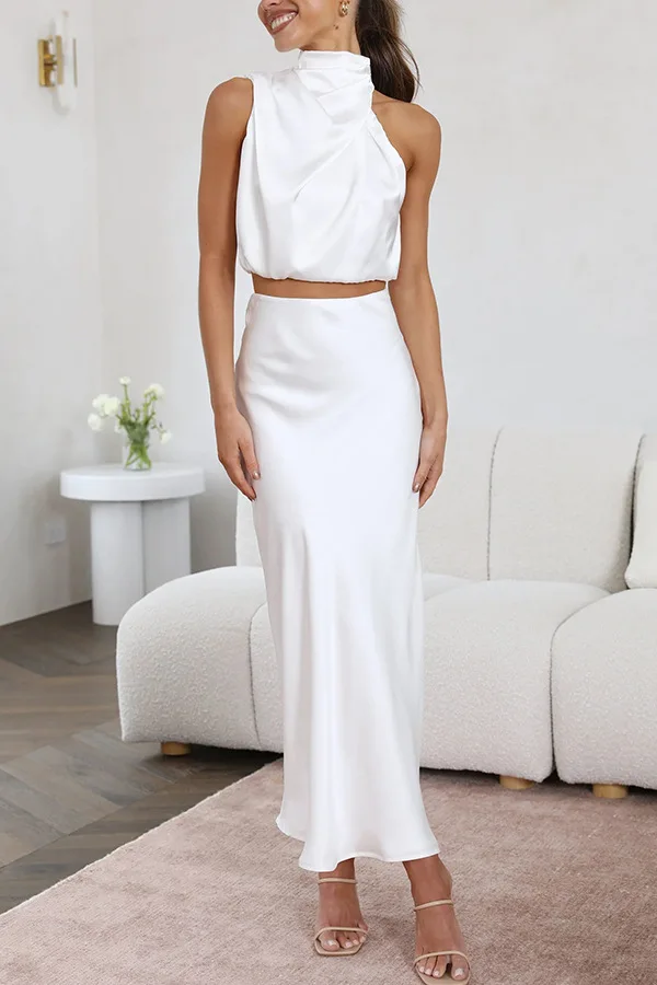 Women's Summer Two Piece Formal Set with Smooth Fabric - Image 6