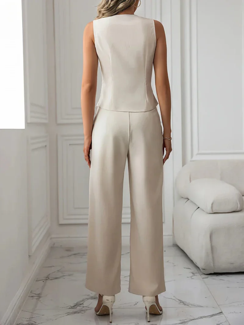 Women's Summer Two Piece Set with Asymmetric Style Top - Image 6