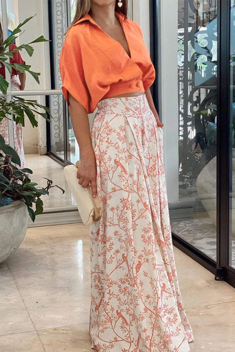 Women's Summer Two Piece Set with Wide Leg Pants and Crop Top - Image 4